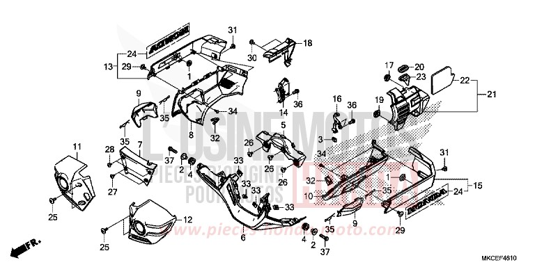 ENGINE COVER for Gold Wing CANDY ARDENT RED (R367B) from 2019